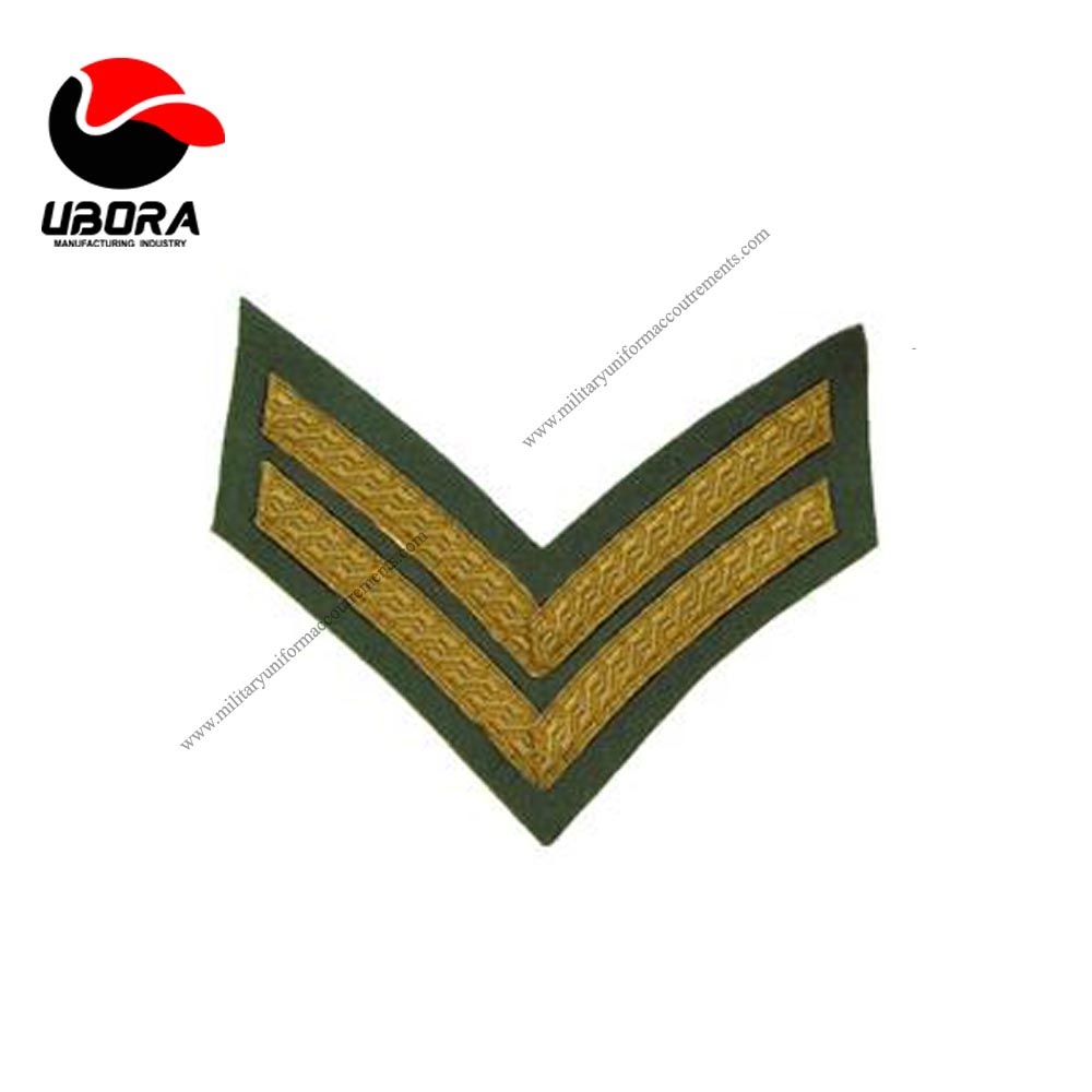 Chevron Mess Dress Gold on Rifle Green  color high quality  Patch, Military Uniform chevron